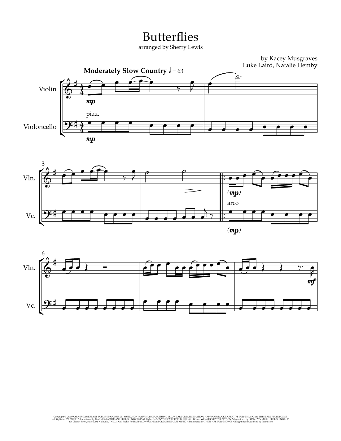 Butterflies (arr. Sherry Lewis)