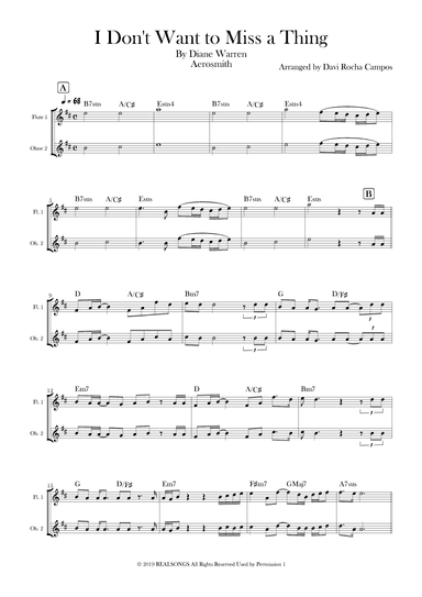 I Don't Want To Miss A Thing (arr. Davi Rocha Campos)