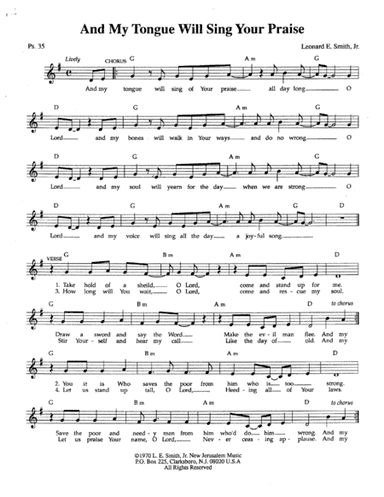 And My Tongue Will Sing Your Praise