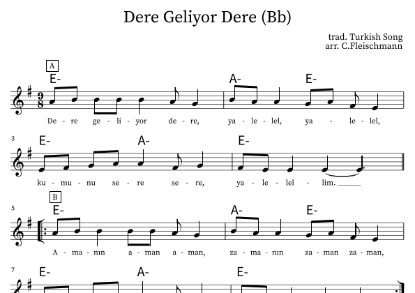 Dere Geliyor Dere (arr. Christoph Fleischmann)