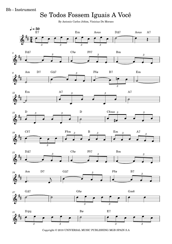 Se Todos Fossem Iguais A Voce (arr. Fabio Eduardo de Oliveira)