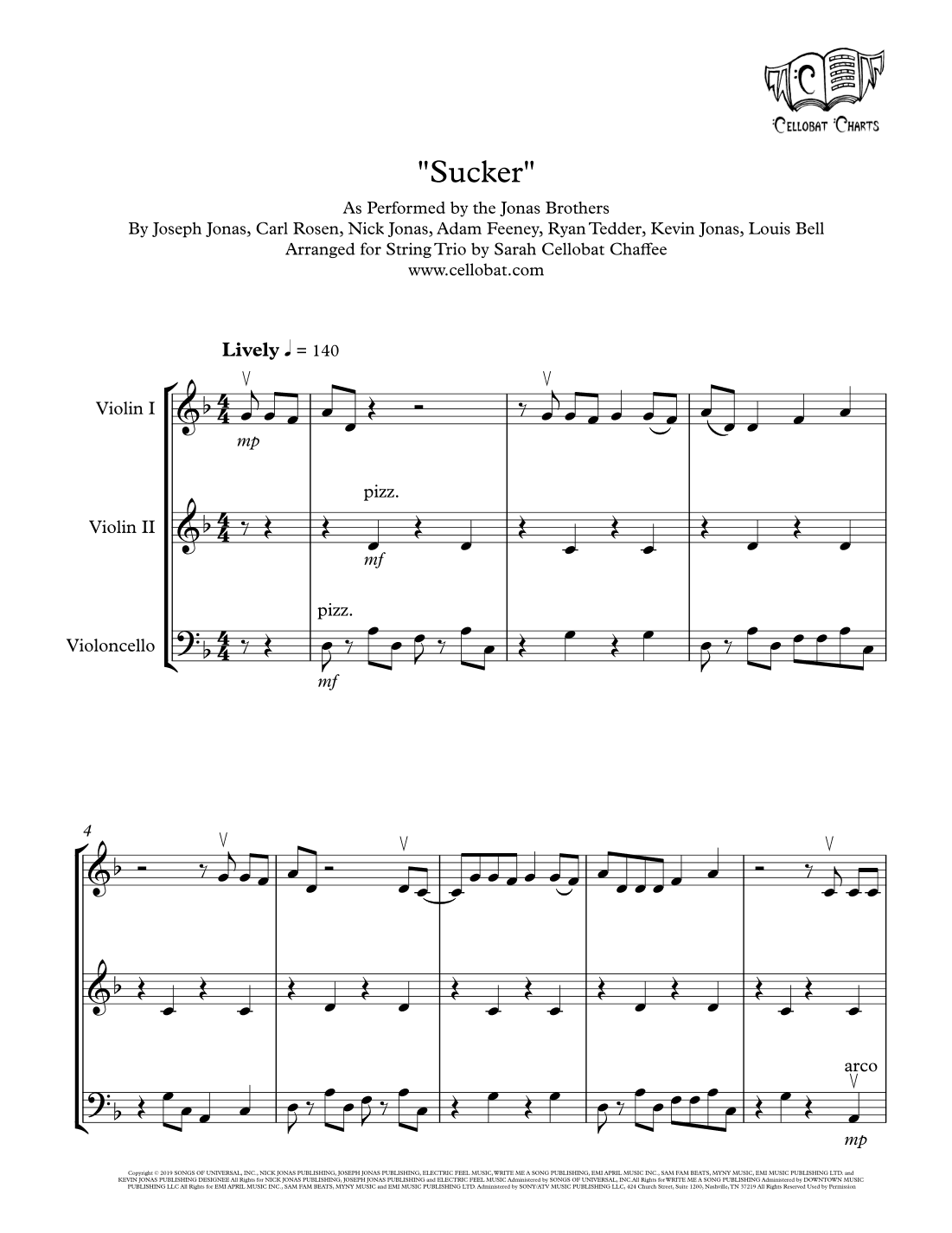 Sucker (arr. Sarah Cellobat Chaffee)