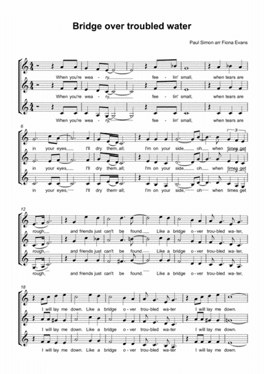 Bridge Over Troubled Water (arr. Fiona Evans)