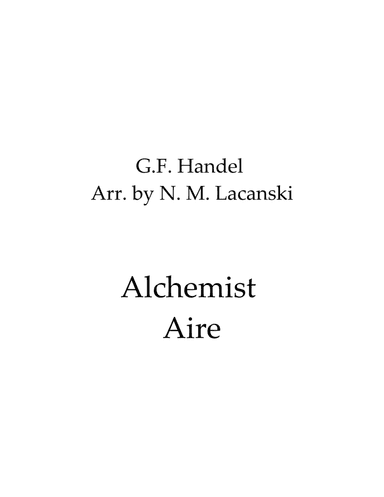 Alchemist Aire (arr. Nick Lacanski)