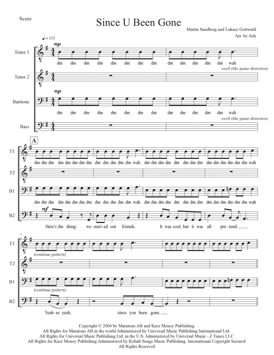 Since U Been Gone (arr. Ash)