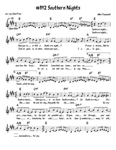 Southern Nights (arr. John Fries)