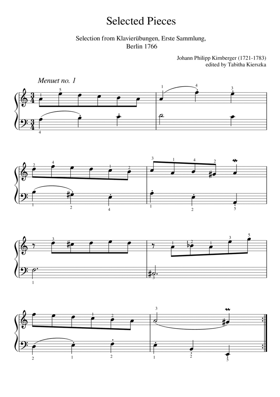 Selected pieces from Klavierübungen (arr. Tabitha Kierszka)