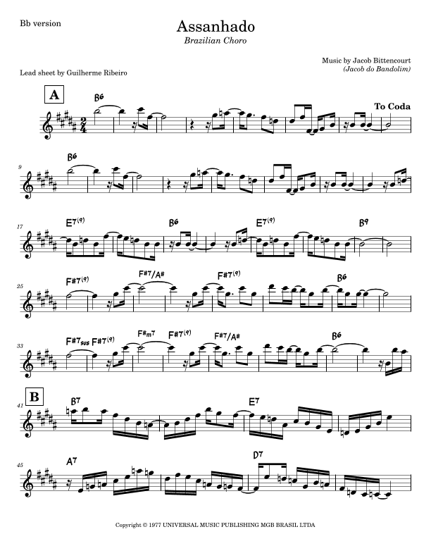 Assanhado (arr. Guilherme Ribeiro)