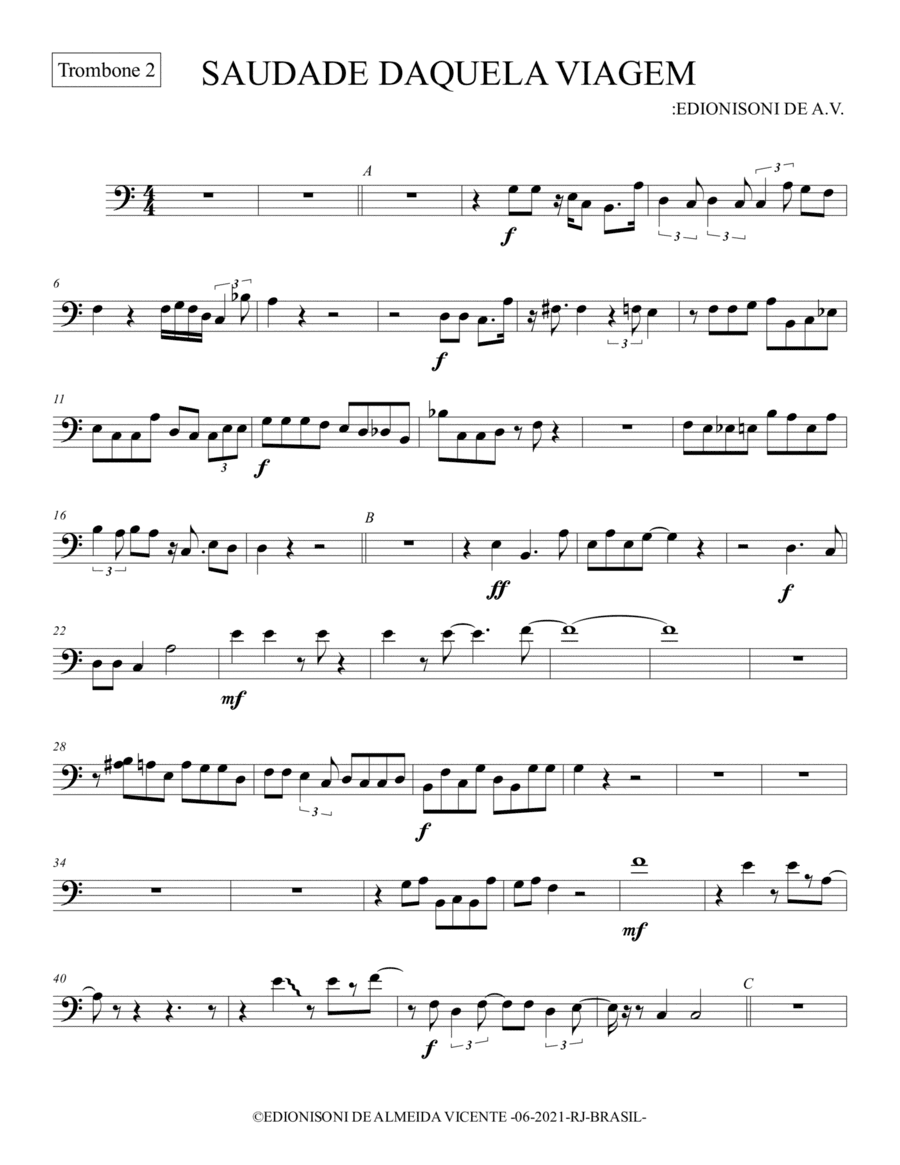 01-SAUDADE DAQUELA VIAGEM - Trombone 2