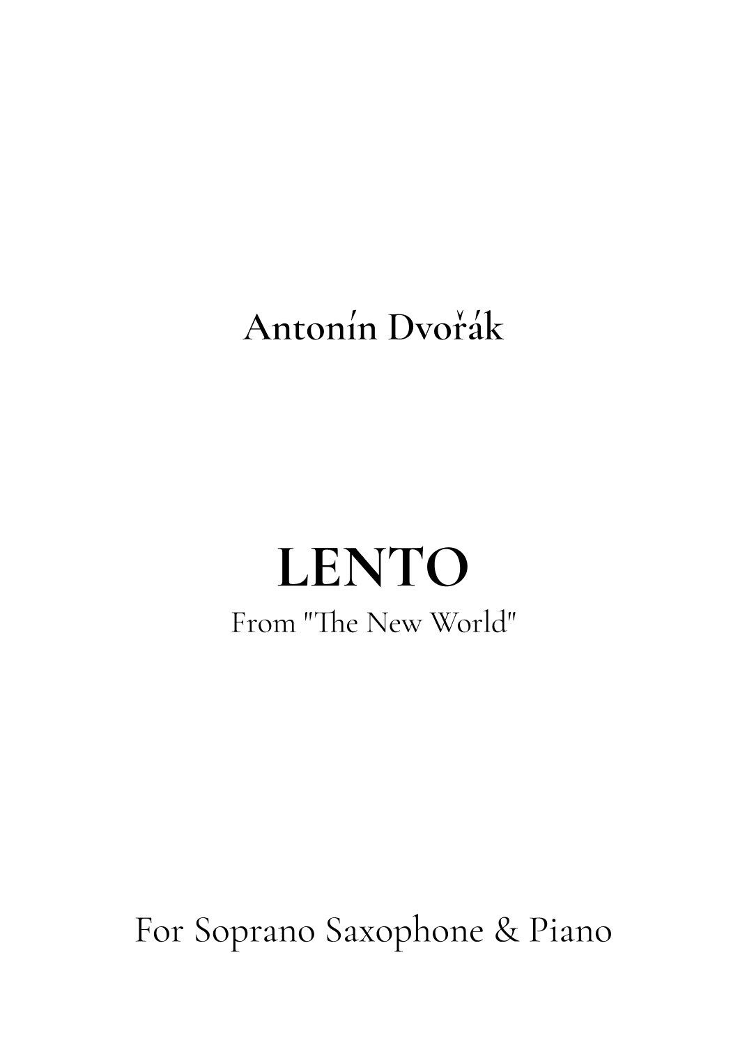 Largo, From Symphony No. 9 "The New World" (arr. Jireh J.)