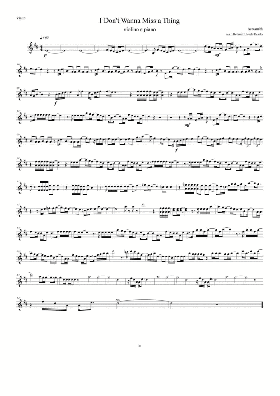 I Don't Want To Miss A Thing (arr. Betsuel Uesile Prado)