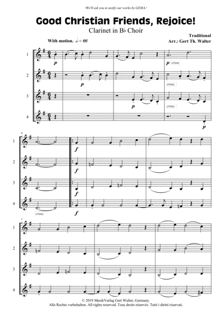 Good Christian Friends, Rejoice! (arr. Gert Th. Walter)
