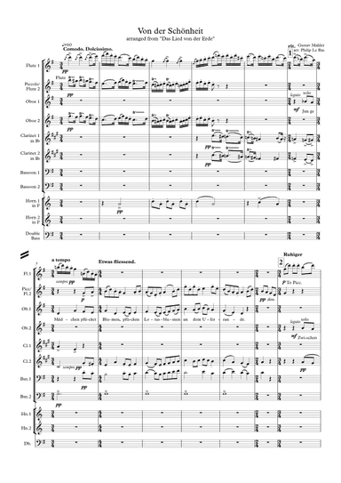 Von der Schoenheit (from Das Lied von der Erde) (arr. Philip Le Bas)