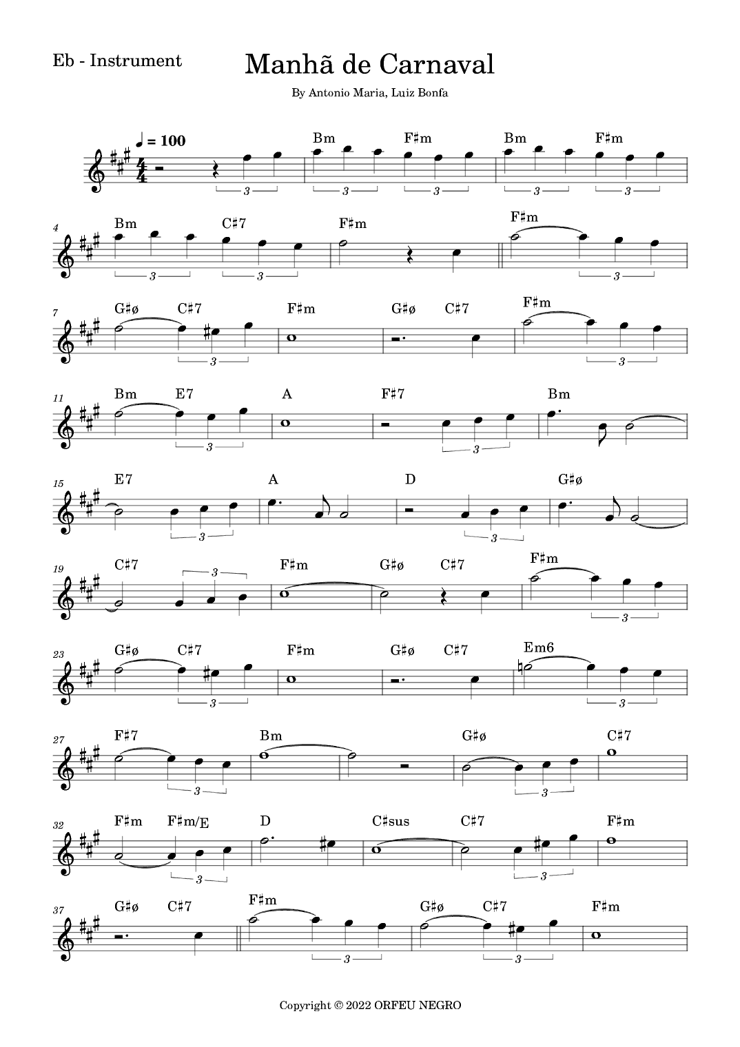 Manha De Carnaval (arr. Fabio Eduardo de Oliveira)