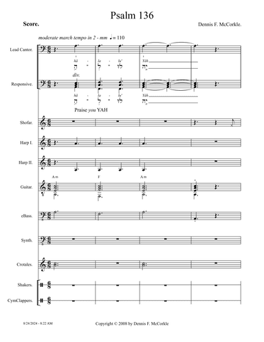 Psalm 136 - Score Only
