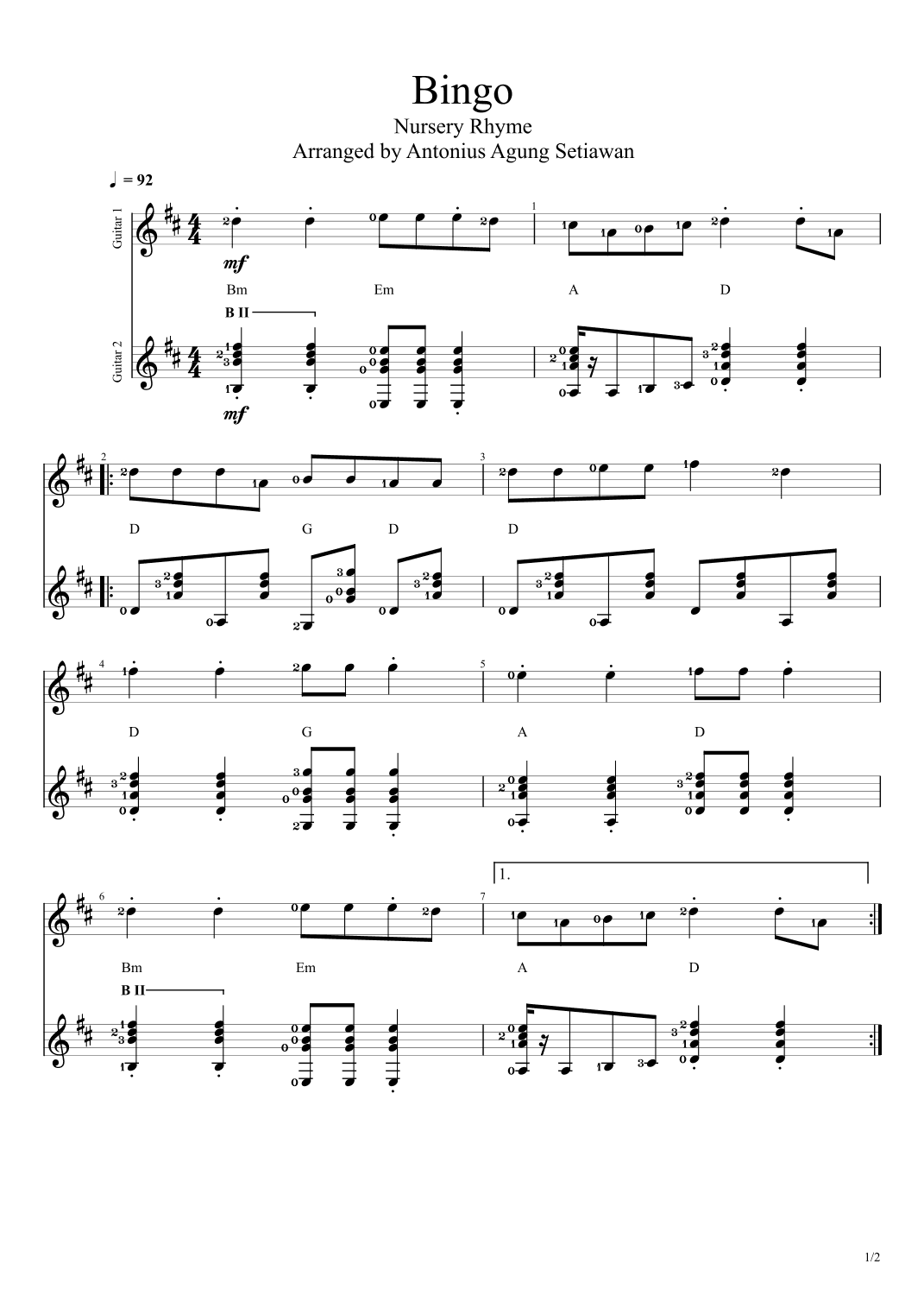 Bingo (arr. Antonius Agung Setiawan)