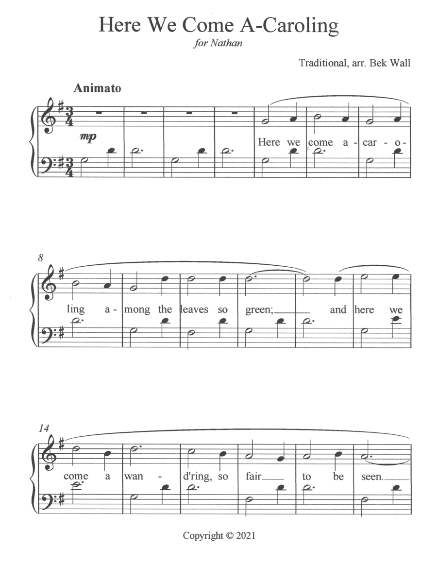 Here We Come A'Caroling (arr. Rebekah Wall)