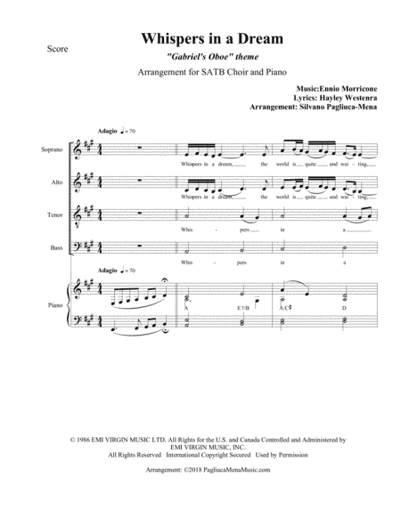 Gabriel's Oboe (arr. Silvano Pagliuca-Mena)