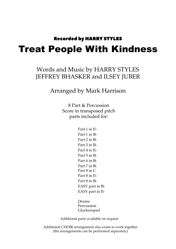 Treat People With Kindness (arr. Mark Harrison)