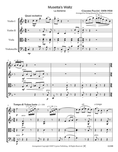 Musetta's Waltz (arr. Stephen Levintow)