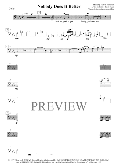 Nobody Does It Better from THE SPY WHO LOVED ME (arr. Jan Angermüller)