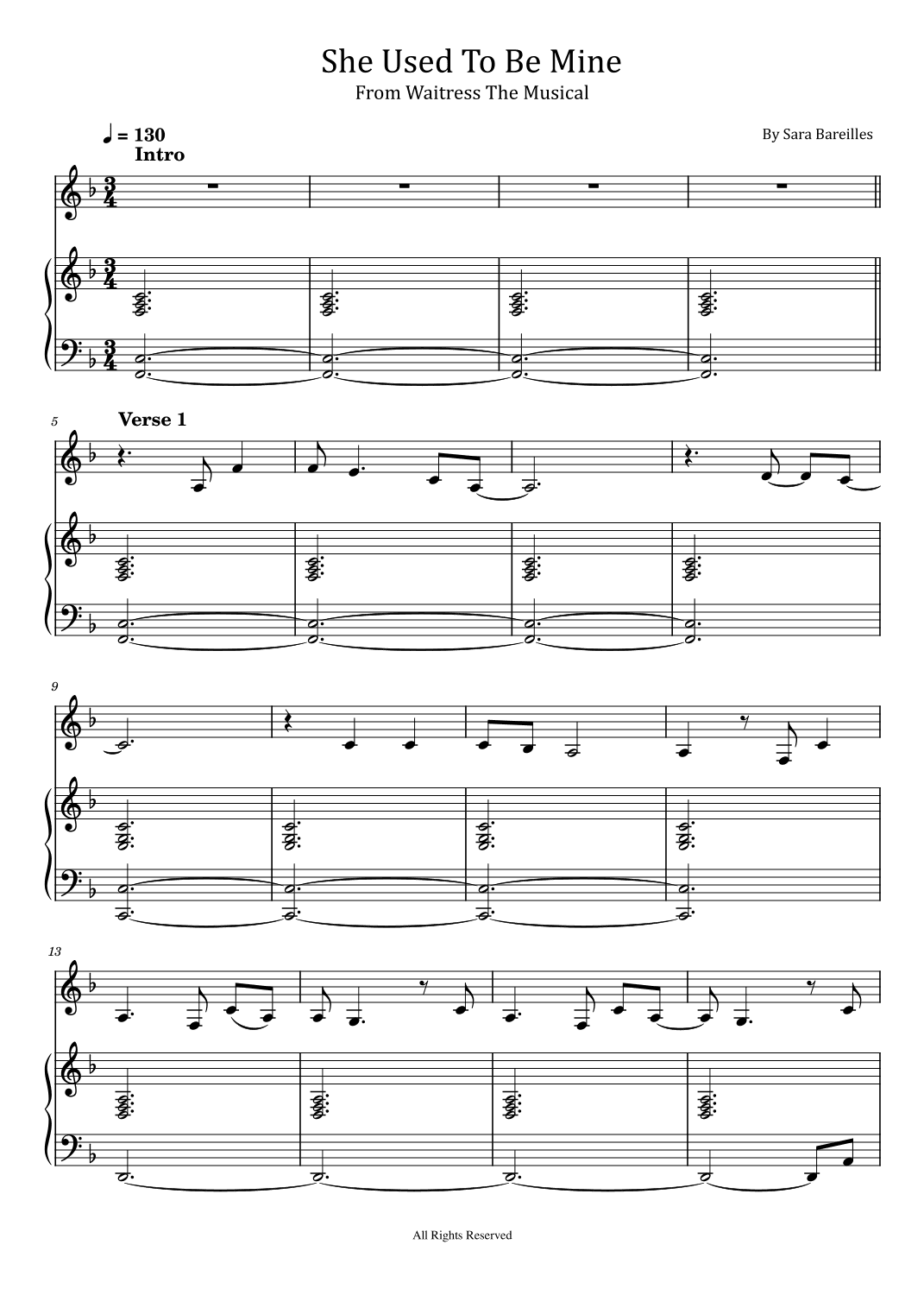 She Used To Be Mine (arr. poon)