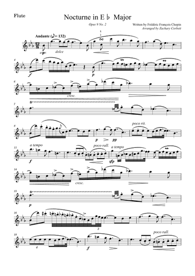 Nocturne Op 9 No 2 in Eb Major (arr. Zachary Corbett)