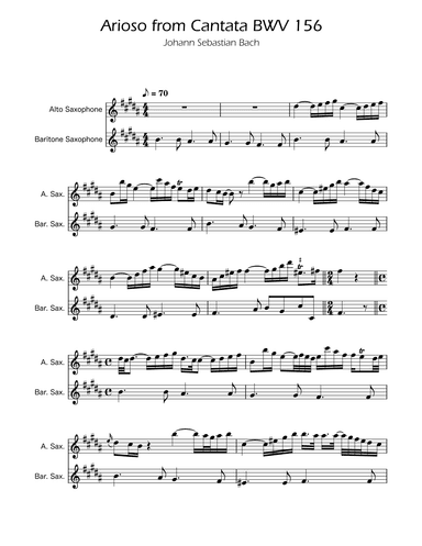 Arioso BWV 156 - Alto and Baritone Sax Duet (arr. Ygor Nunes)