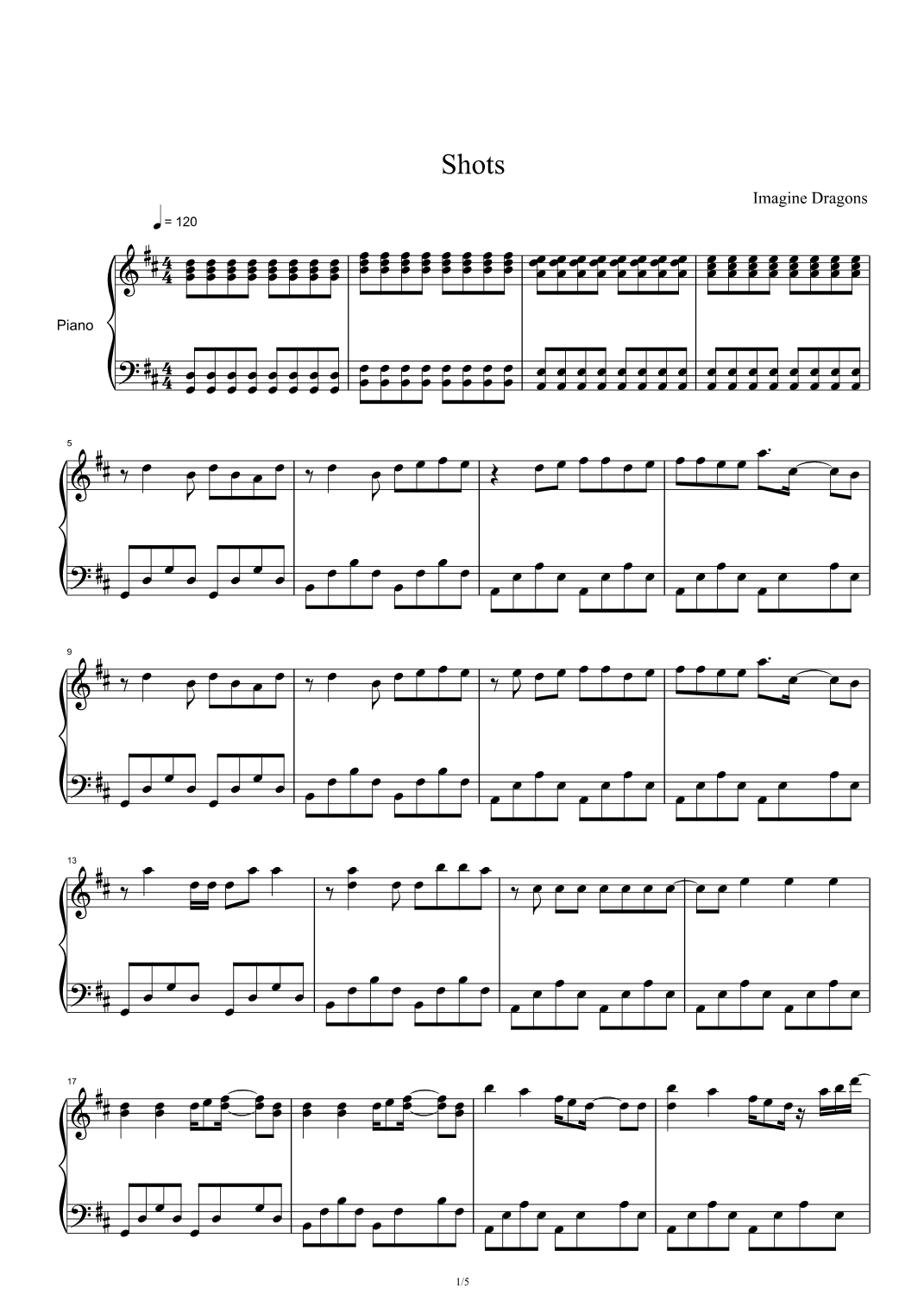 Shots (arr. Imagine Dragons)
