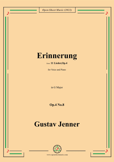 Jenner-Erinnerung,in G Major,Op.4 No.8 (arr. OSM Press)