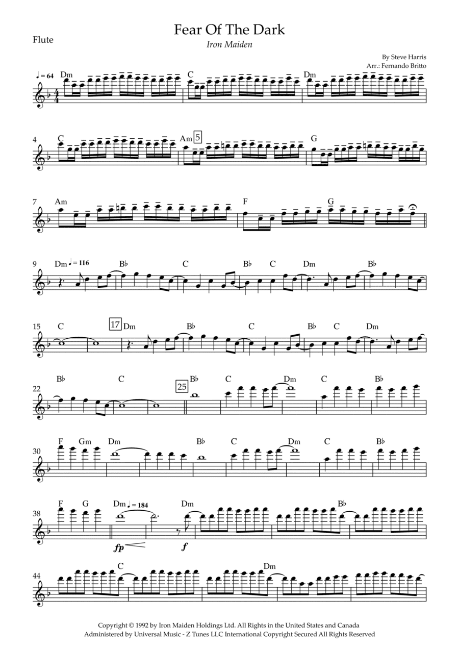 Fear Of The Dark (arr. Fernando Britto)