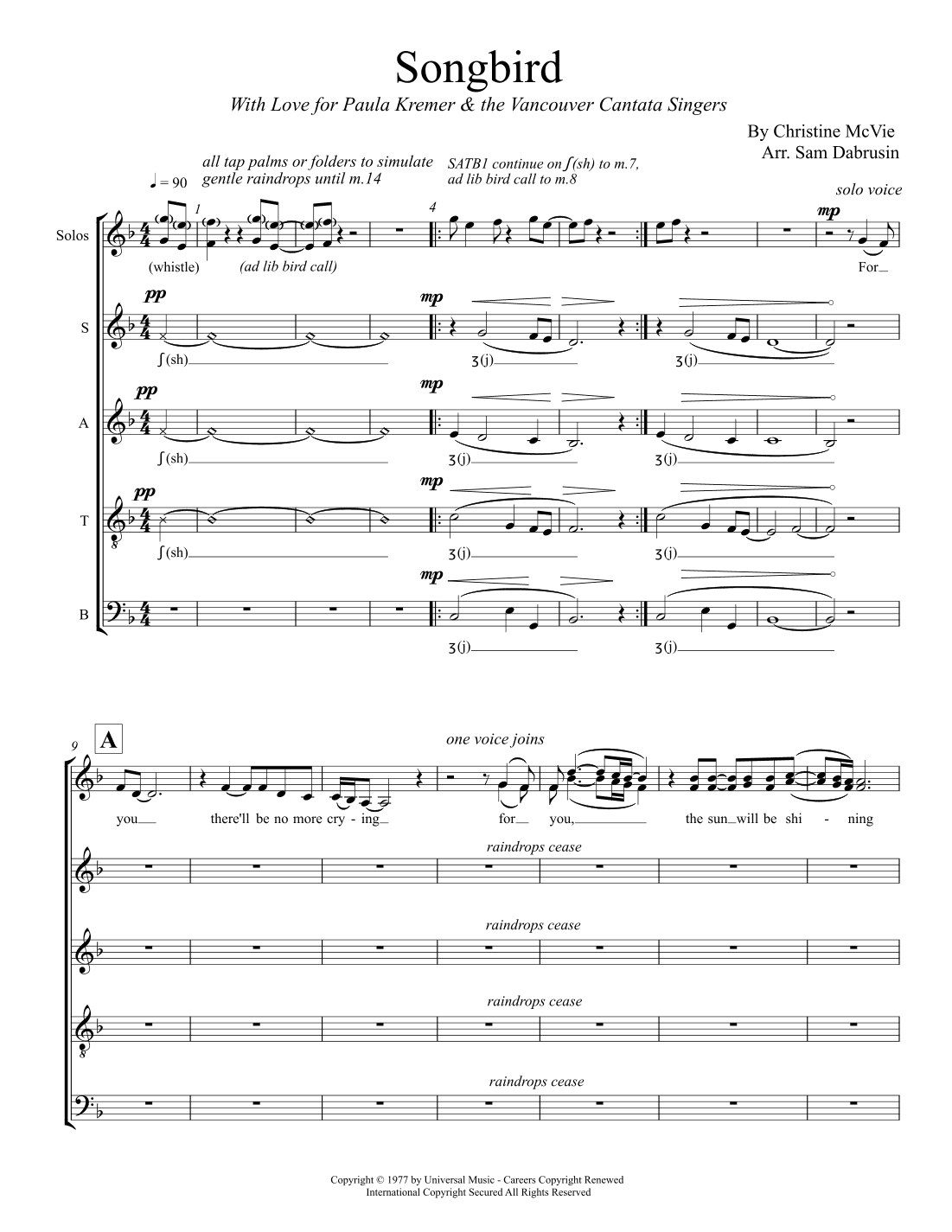Songbird (arr. Sam Dabrusin)