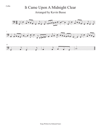 It Came Upon A Midnight Clear (Easy key of C) Cello (arr. Kevin Busse)