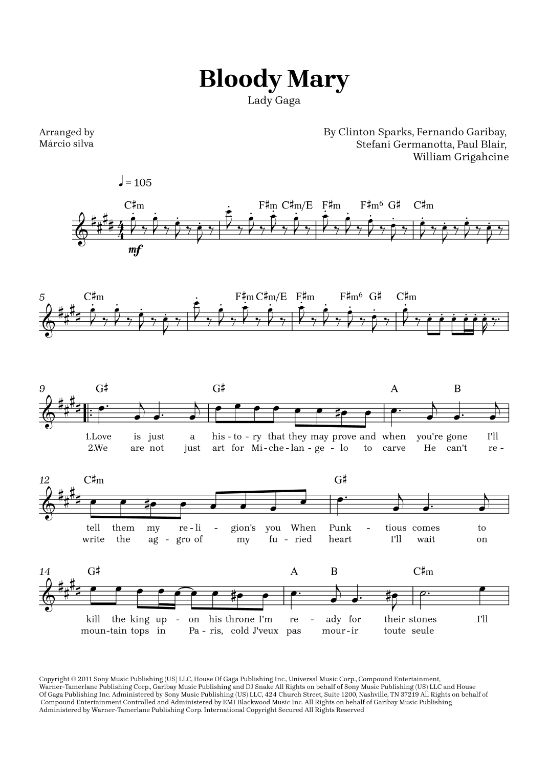 Bloody Mary (arr. Márcio Silva)
