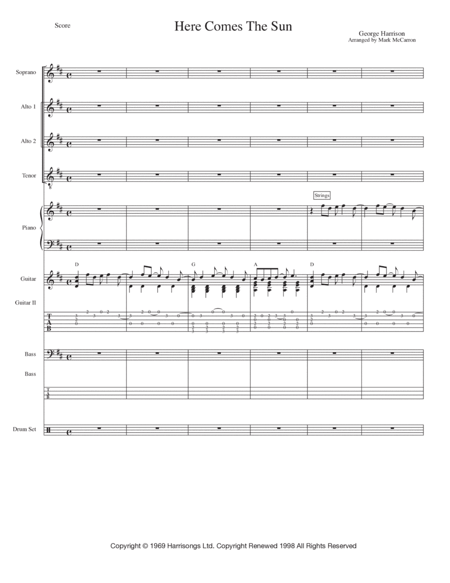 Here Comes The Sun (arr. Mark McCarron)