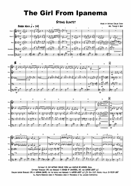 The Girl From Ipanema (Garota De Ipanema) (arr. Thomas H. Graf)