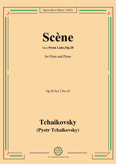 Tchaikovsky-Scène,Moderato,Op.20 Act 2 No.10,for Flute and Piano (arr. OSM Press)