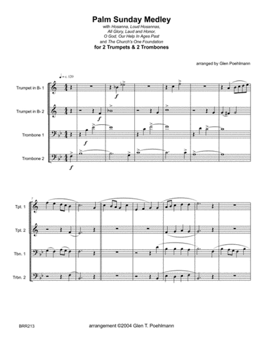 PALM SUNDAY MEDLEY - 2 TRUMPETS & 2 TROMBONES (unaccompanied) (arr. Glen Poehlmann)