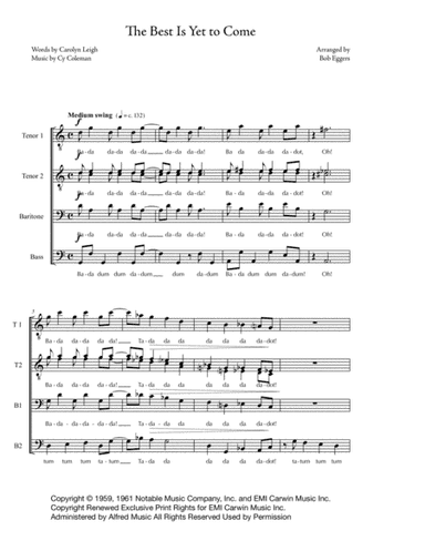 The Best Is Yet To Come (arr. Bob Eggers)