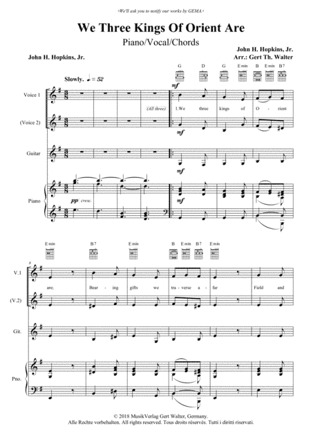 We Three Kings Of Orient Are (arr. Gert Th. Walter)