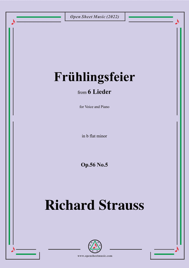 Richard Strauss-Frühlingsfeier,in b flat minor (arr. OSM Press)