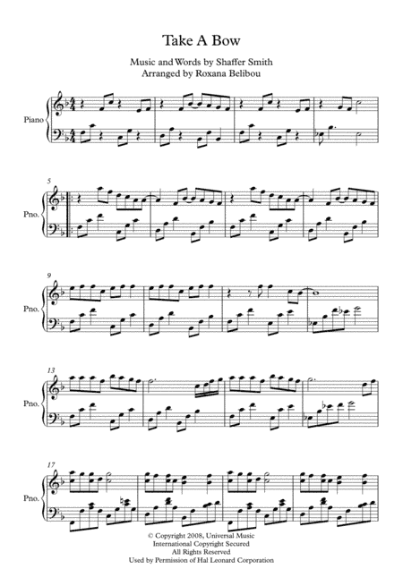 Take A Bow (arr. Roxana Belibou)