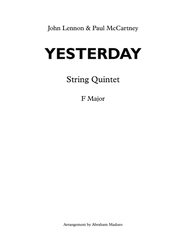Yesterday (arr. Abraham Maduro)