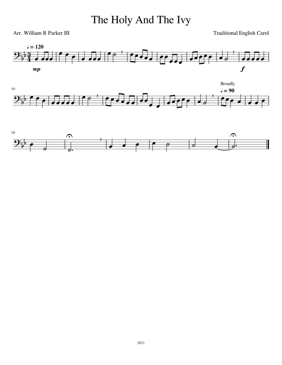 The Holy And The Ivy (arr. William R Parker III)
