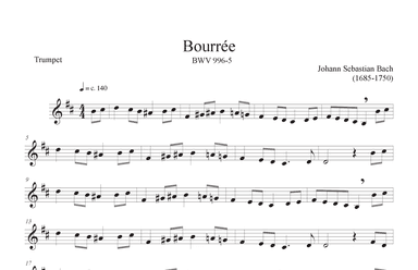 Bourrée BWV 996-5 (Trumpet Solo) (arr. P. R. Frederick)