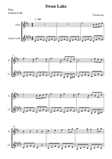Swan Lake Theme - Tchaikovsky (arr. Wesley S. SIlva)