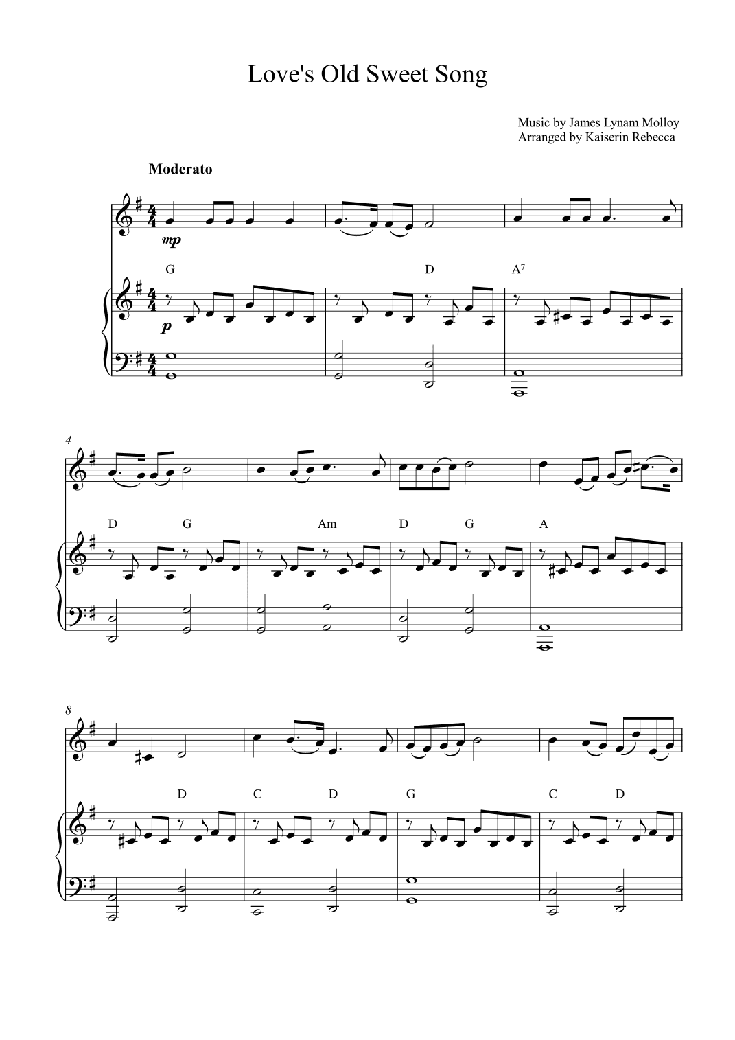 Love's Old Sweet Song (arr. Kaiserin Rebecca)