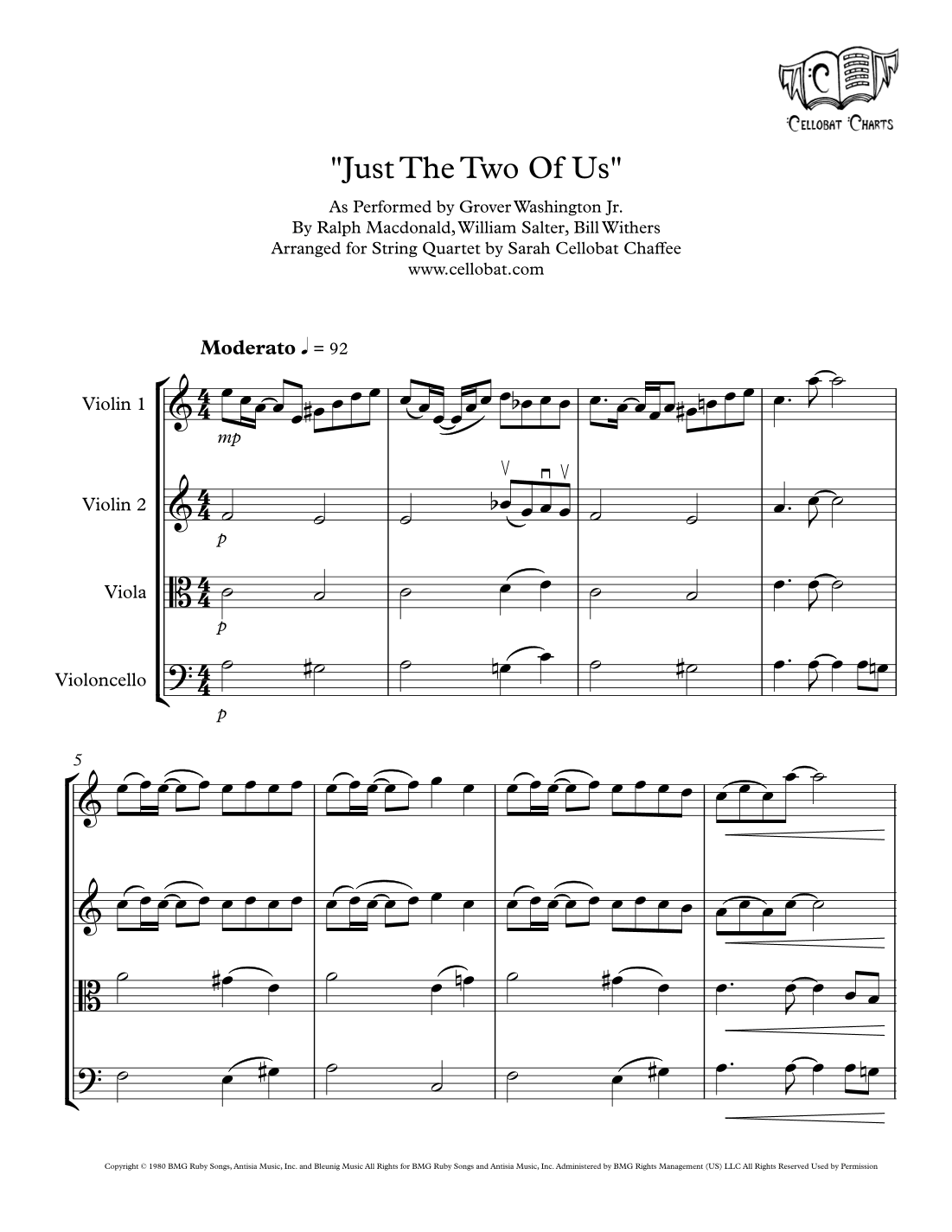 Just The Two Of Us (arr. Sarah Cellobat Chaffee)