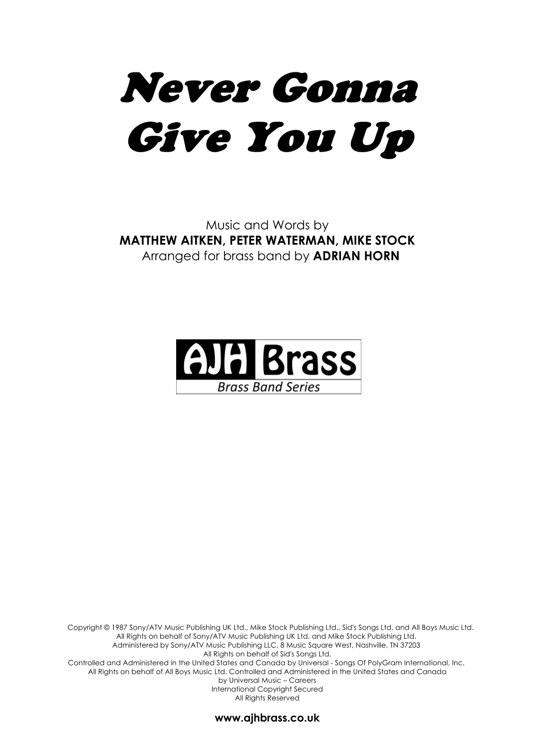 Never Gonna Give You Up (arr. Adrian Horn)