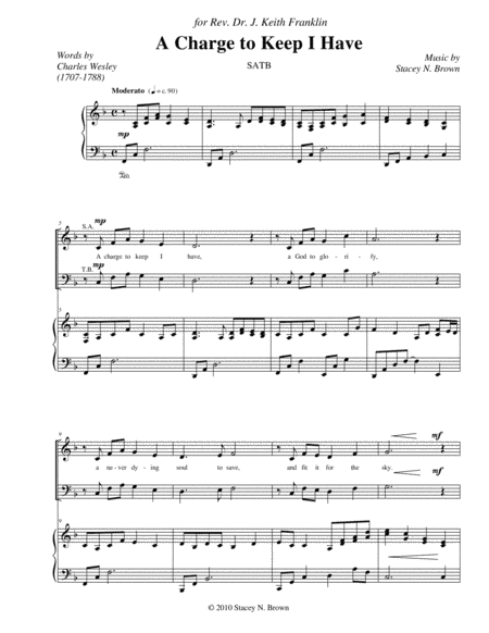A Charge to Keep I Have (arr. Sunshine Music)